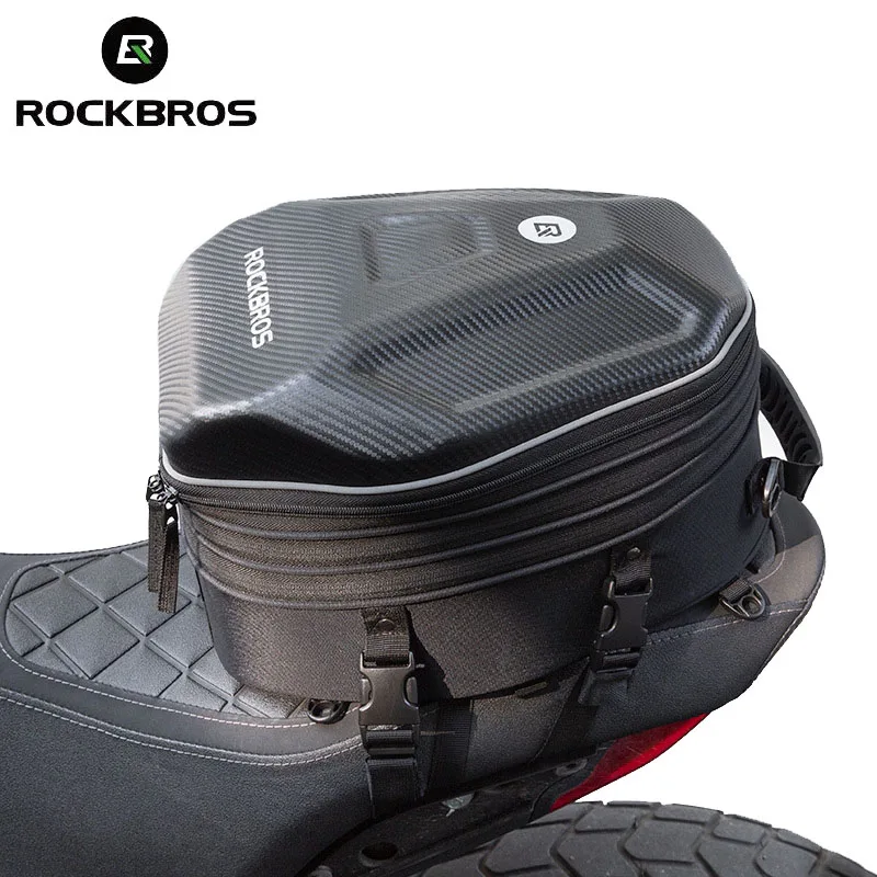 

Сумка для хранения на мотоциклетный шлем ROCKBROS, жесткий ранец из ЭВА с узором из углеродного волокна, сумка на заднее сиденье, рюкзак, багажни...