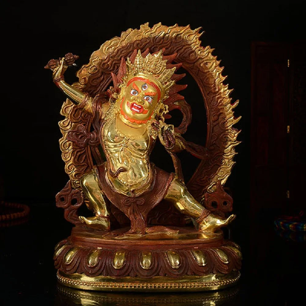 

Wholesale Buddha statue HOME Talisman efficacious Protection Buddhism KAIGUANG Vajrapani gold-plated buddha figure statue