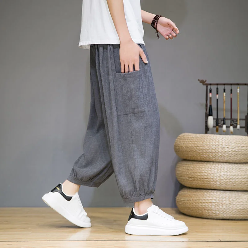 MrGB 2023 Summer Ice Silk Men's Casual Pants Oversized Chinese Style Capri Wide Leg Pockets Vintage Male Calf-Length Trousers
MrGB 2023 Summer Ice Silk Men's Casual Pants Oversized Chinese Style Capri Wide Leg Pockets Vintage Male Calf-Length Trousers