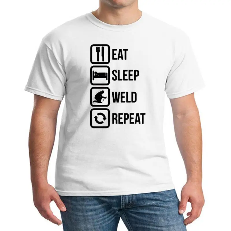 Men Brand Clothing Cotton T-Shirt Casual T Shirt Eat Sleep Weld Repeat Welder Welding Print TShirt Summer Style Plus Size Tees
Men Brand Clothing Cotton T-Shirt Casual T Shirt Eat Sleep Weld Repeat Welder Welding Print TShirt Summer Style Plus Size Tees