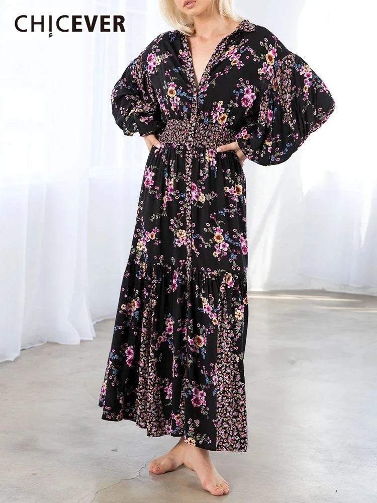 CHICEVER Print Loose Dresses For Women Lapel Lantern Sleeve High Waist Patchowrk Ruched Streetwear Dress Female 2022 Clothes New
CHICEVER Print Loose Dresses For Women Lapel Lantern Sleeve High Waist Patchowrk Ruched Streetwear Dress Female 2022 Clothes New