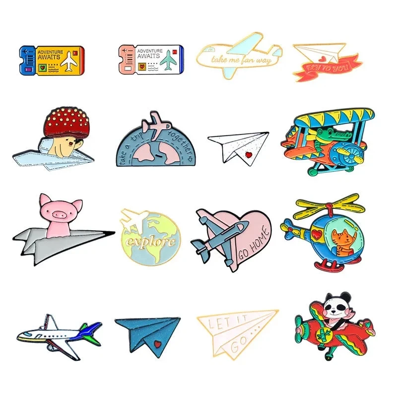 Creative Cartoon Aircraft Alloy Brooch Cute Panda Pig Mushroom Pilot Captain Badge Tide Bag Jewelry Accessories Fashion Gifts
Creative Cartoon Aircraft Alloy Brooch Cute Panda Pig Mushroom Pilot Captain Badge Tide Bag Jewelry Accessories Fashion Gifts
