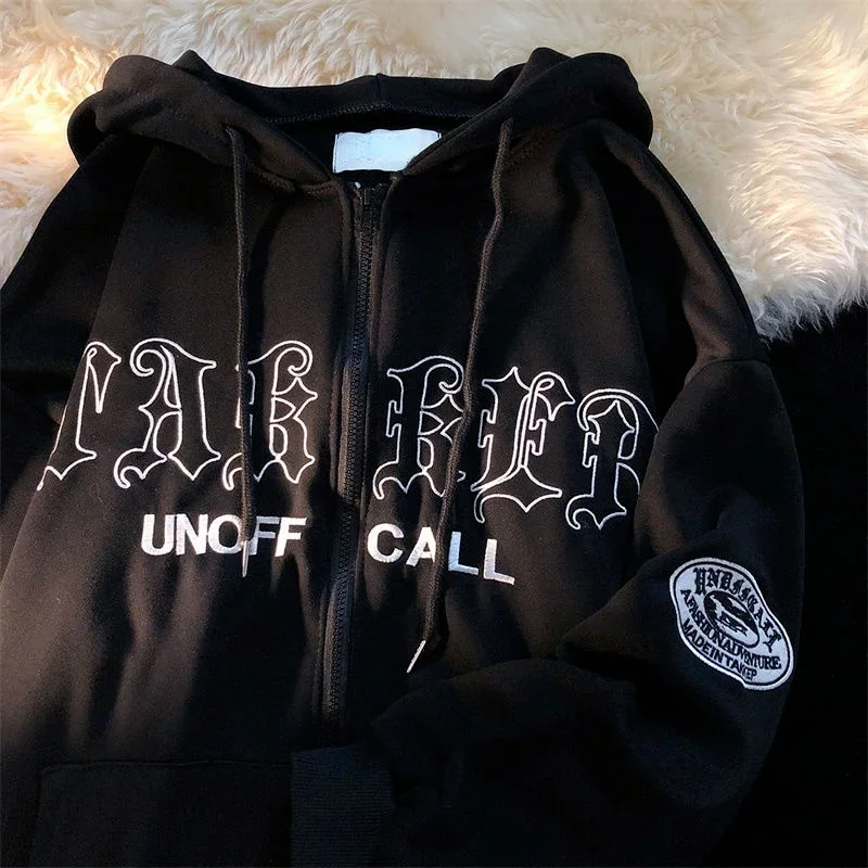 Zip up long sleeve Y2K Letter Sweatshirts Women Harajuku Loose Embroidery Hooded Clothes Punk Jackets Hoodies Vintage Streetwear
Zip up long sleeve Y2K Letter Sweatshirts Women Harajuku Loose Embroidery Hooded Clothes Punk Jackets Hoodies Vintage Streetwear