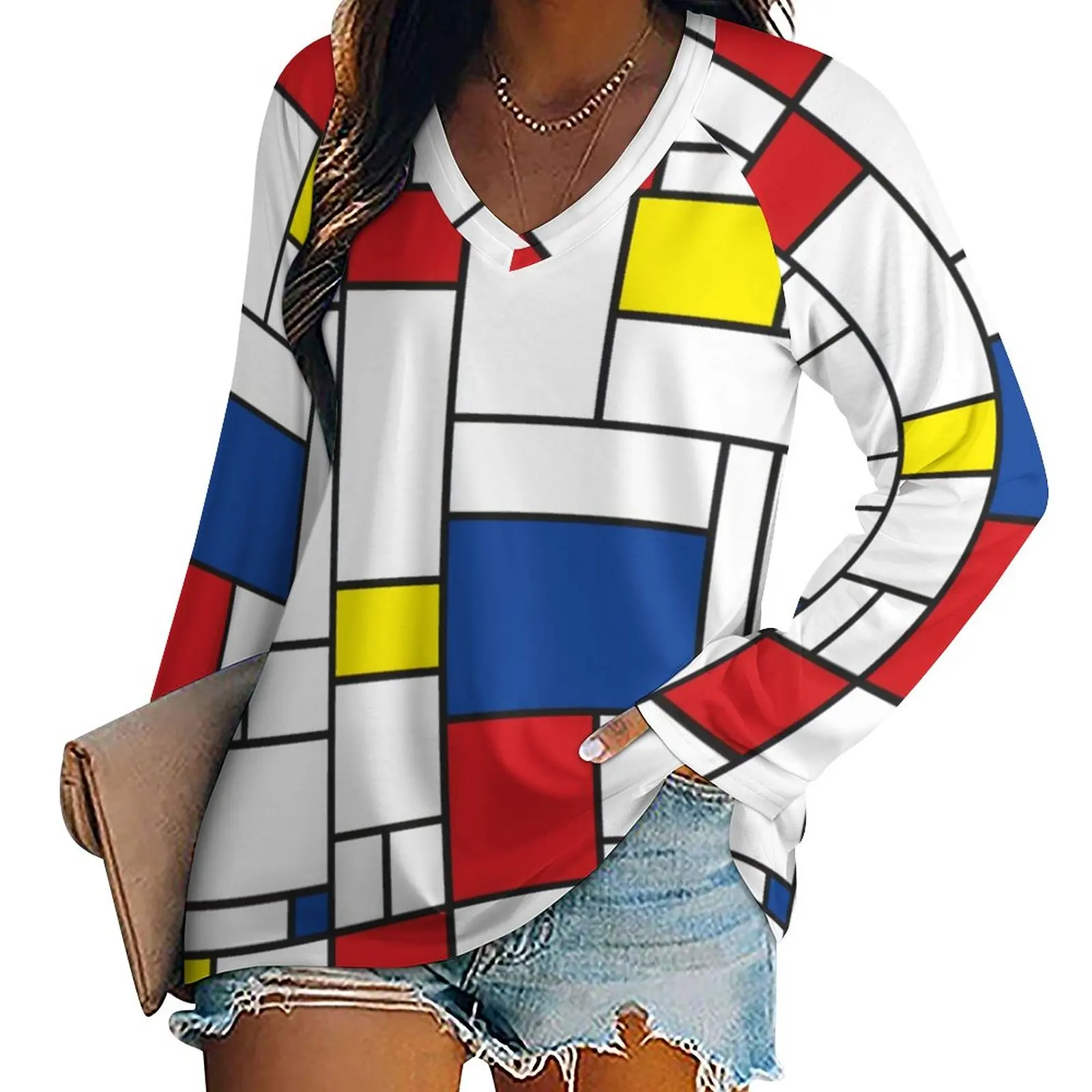 Mondrian Geometry T Shirt Autumn Modern Art Street Wear T-Shirts Long-Sleeve Trendy Tshirt Women Graphic Tops Large Size 5XL 6XL
Mondrian Geometry T Shirt Autumn Modern Art Street Wear T-Shirts Long-Sleeve Trendy Tshirt Women Graphic Tops Large Size 5XL 6XL