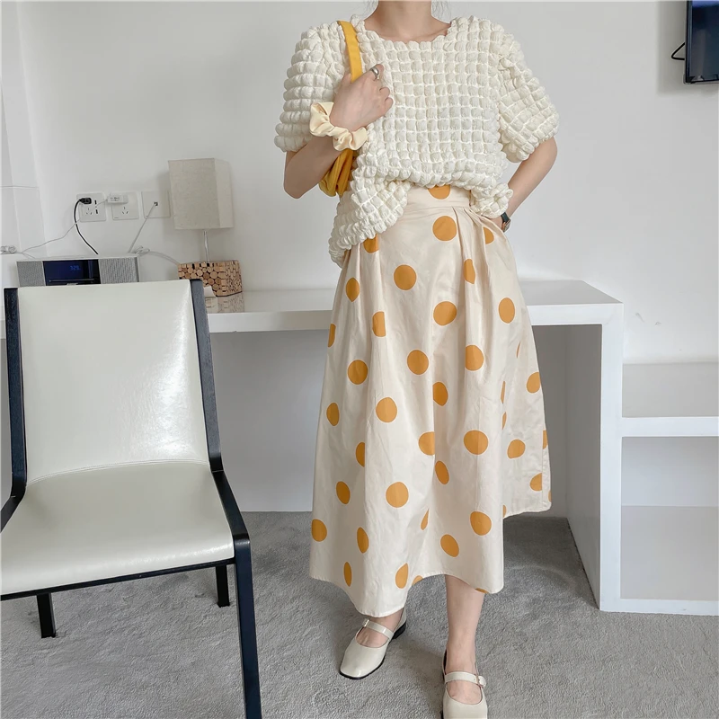 Skirt Korean Version of Women's Fashion Real Shot Summer New High-waisted Fashion Big Wave Point A-line Pocket Women's Skirt 
Skirt Korean Version of Women's Fashion Real Shot Summer New High-waisted Fashion Big Wave Point A-line Pocket Women's Skirt