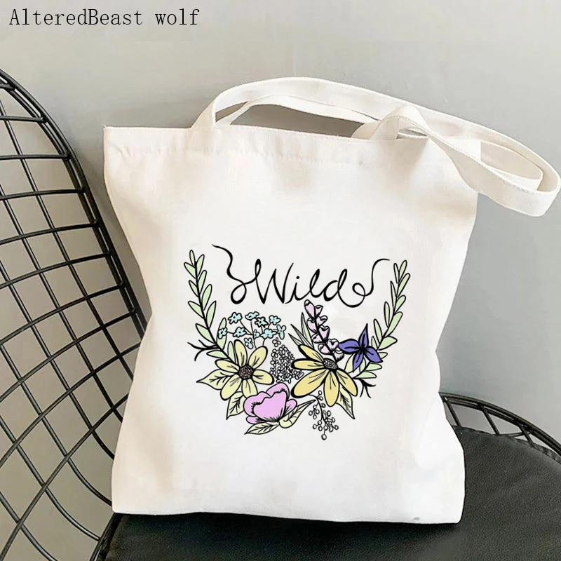 Women Shopper bag Wildflowers Hand Printed Kawaii Bag Harajuku Shopping Canvas Shopper Bag girl handbag Shoulder Lady Bag 
Women Shopper bag Wildflowers Hand Printed Kawaii Bag Harajuku Shopping Canvas Shopper Bag girl handbag Shoulder Lady Bag