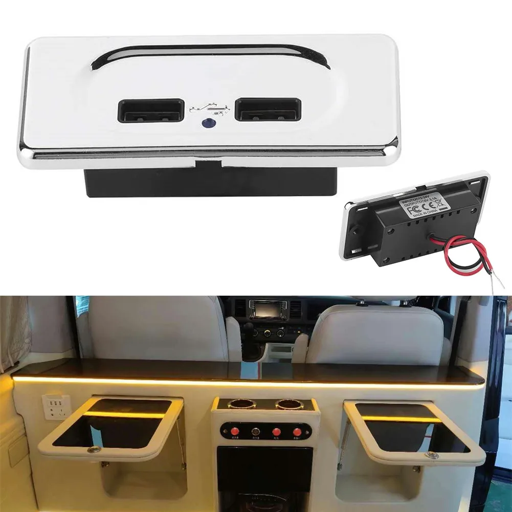 DC5V/3.1A Camper Modification Charger 12V Dual USB Ports Charge Socket Accessories For RV Motorhome Camping Caravan Bus Marine
DC5V/3.1A Camper Modification Charger 12V Dual USB Ports Charge Socket Accessories For RV Motorhome Camping Caravan Bus Marine