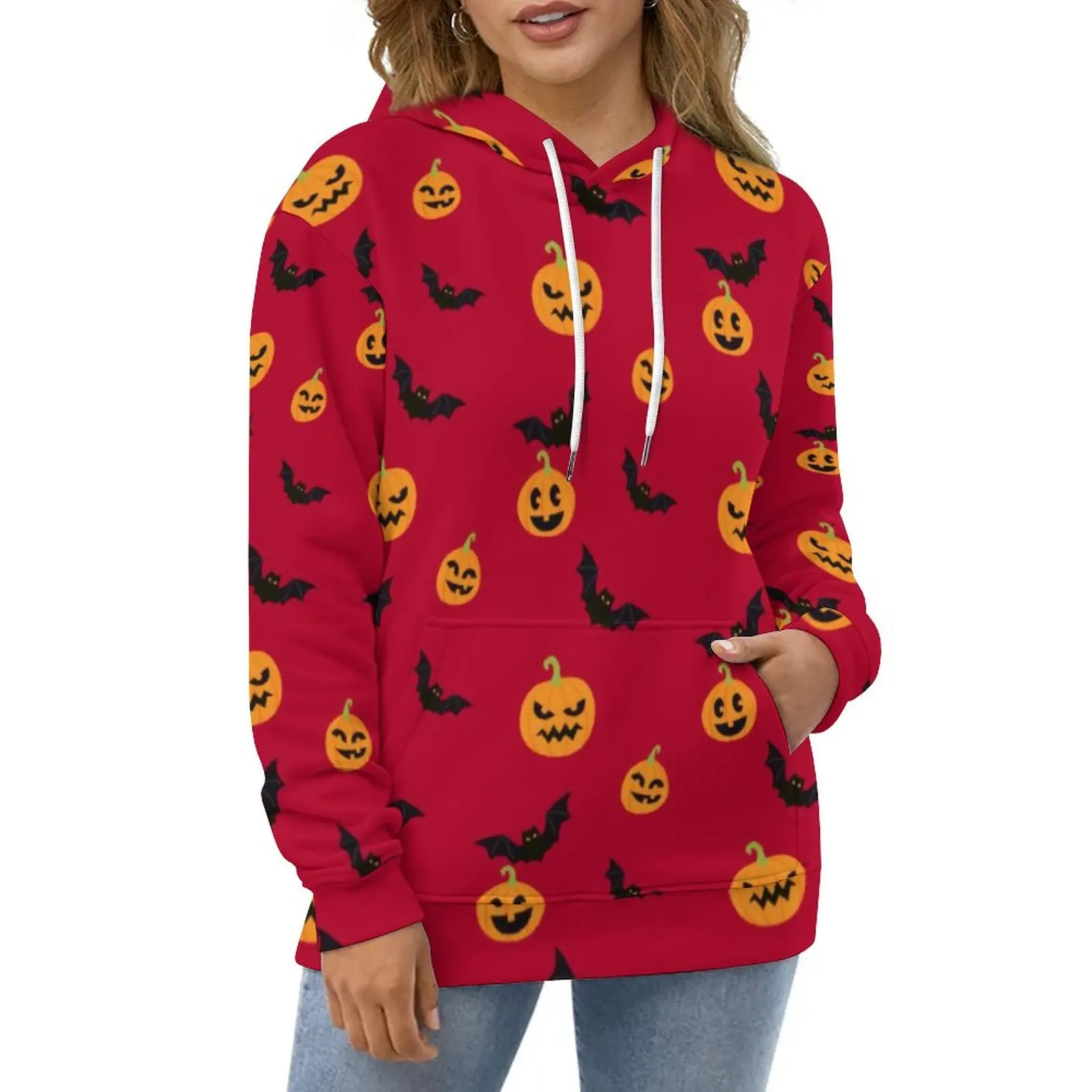 Halloween Hoodies Long-Sleeve Red Pumpkin and Bat Trendy Casual Hoodie Spring Harajuku Oversize Graphic Loose Hooded Sweatshirts
Halloween Hoodies Long-Sleeve Red Pumpkin and Bat Trendy Casual Hoodie Spring Harajuku Oversize Graphic Loose Hooded Sweatshirts