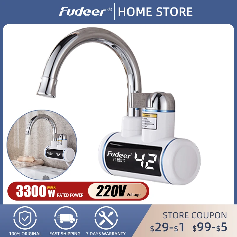 Fudeer Instant Tankless Water Heater for Kitchen Bathroom Hot Water Tap 220V 3000W Elektrische Tankless Boiler with LED Display 
Fudeer Instant Tankless Water Heater for Kitchen Bathroom Hot Water Tap 220V 3000W Elektrische Tankless Boiler with LED Display