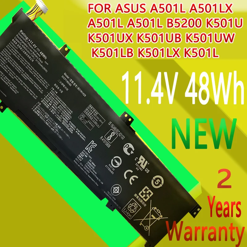 Новый аккумулятор B31N1429 для ноутбука ASUS A501L A501LX A501L A501L B5200 K501U K501UX K501UB K501UW K501LB K501LX K501L 11,4 V 48 Wh
Новый аккумулятор B31N1429 для ноутбука ASUS A501L A501LX A501L A501L B5200 K501U K501UX K501UB K501UW K501LB K501LX K501L 11,4 V 48 Wh