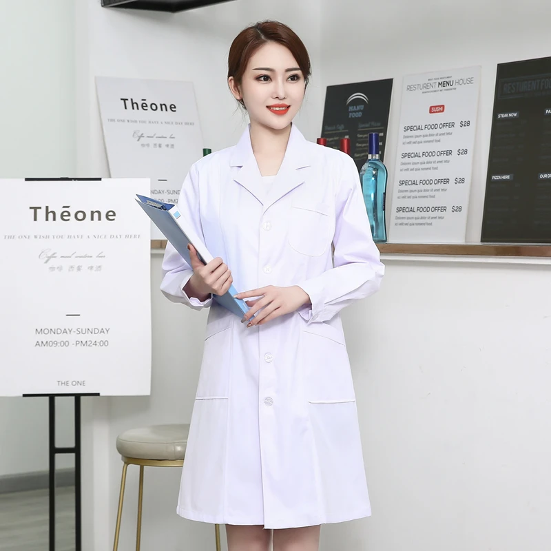Women's Fashion Lab Coat Short Sleeve Doctor Nurse Dress Long Sleeve Medical Uniforms White Jacket With Adjustable Waist Belt
Women's Fashion Lab Coat Short Sleeve Doctor Nurse Dress Long Sleeve Medical Uniforms White Jacket With Adjustable Waist Belt