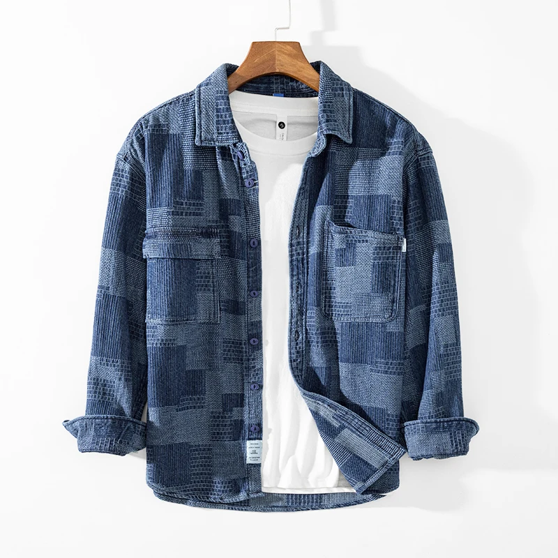 Spring Autumn Fashion Denim Shirts For Men Japanese Style Designer Patchwork Plaid Shirt Harajuku Streetwear Shirt Jacket
Spring Autumn Fashion Denim Shirts For Men Japanese Style Designer Patchwork Plaid Shirt Harajuku Streetwear Shirt Jacket