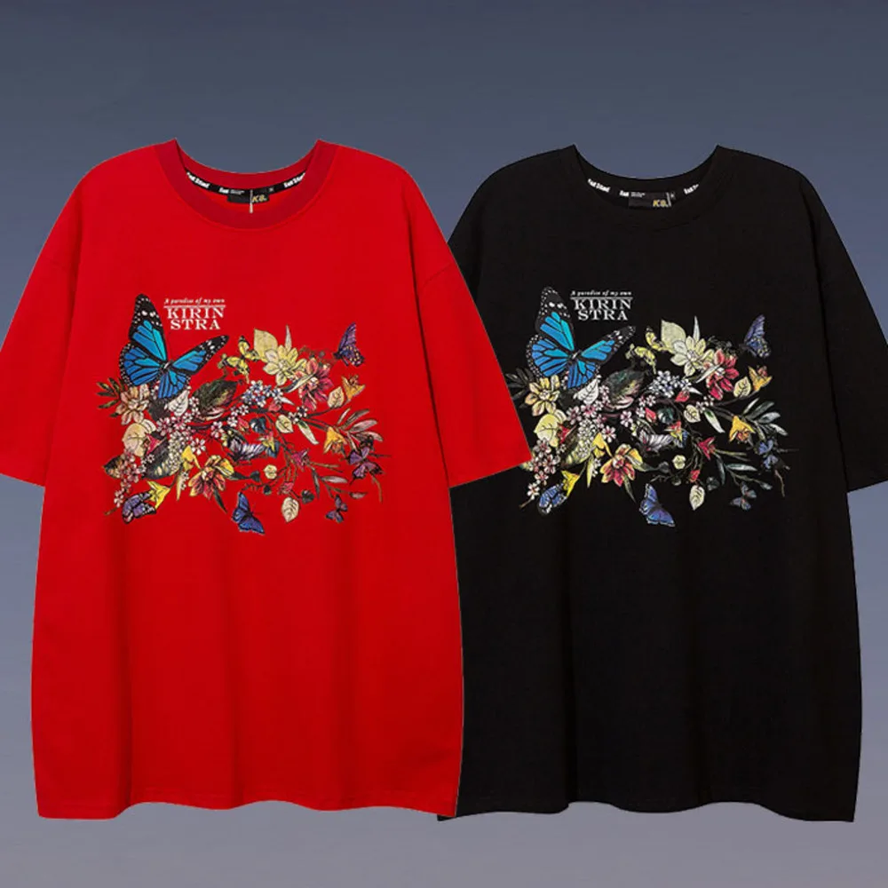 butterfly flower print short sleeve high street men's Guochao brand women's T-shirt loose ins trend Harajuku hip hop top
butterfly flower print short sleeve high street men's Guochao brand women's T-shirt loose ins trend Harajuku hip hop top