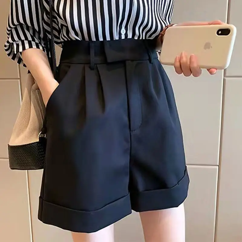 2022 Summer Women's Fashion High Waist Casual Pockets Shorts Female Loose Wide Leg Shorts Ladies Solid Color Suit Shorts W215
2022 Summer Women's Fashion High Waist Casual Pockets Shorts Female Loose Wide Leg Shorts Ladies Solid Color Suit Shorts W215