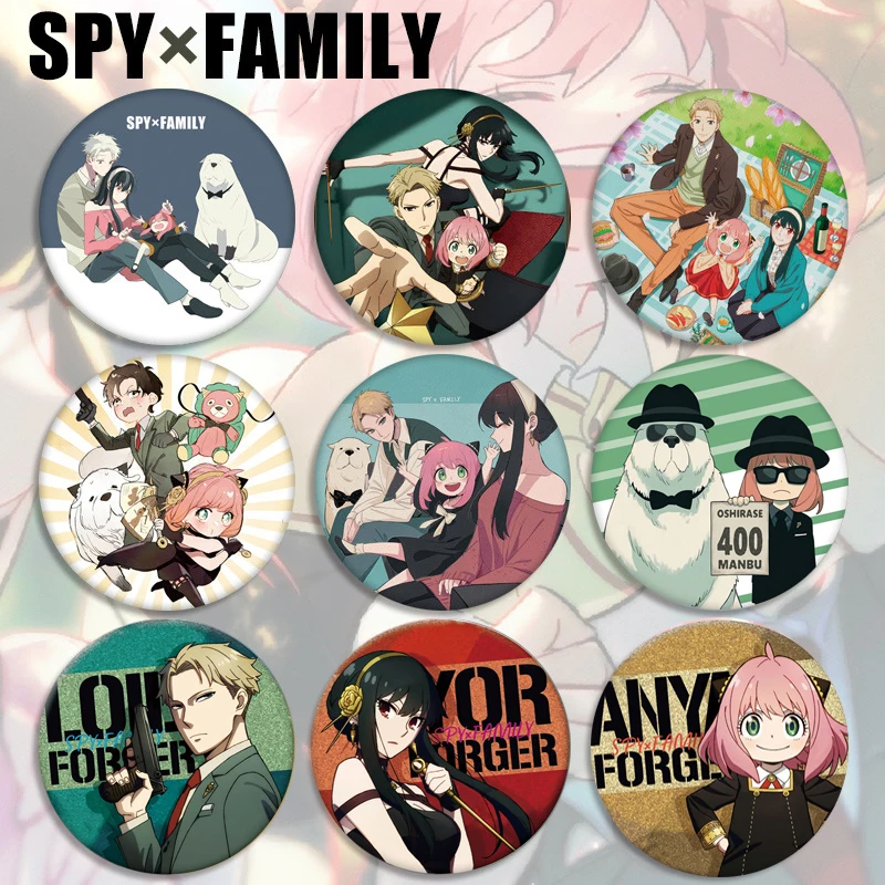 

Anime SPY×FAMILY Brooch Pins Twilight Yor Forger Anya Forger Charm Cosplay Figures Round Badges Lapel Pins Souvenir Jewelry Gift
