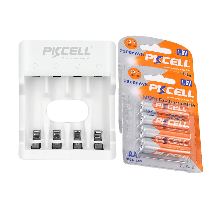 8Pcs/2Pack PKCELL 1.6v NIZN AA Rechargeable Batteries NI-Zn 1.6 Volt 2500mWh AA Batteries +1Pcs AA/AAA NiZn Battery Charger
8Pcs/2Pack PKCELL 1.6v NIZN AA Rechargeable Batteries NI-Zn 1.6 Volt 2500mWh AA Batteries +1Pcs AA/AAA NiZn Battery Charger