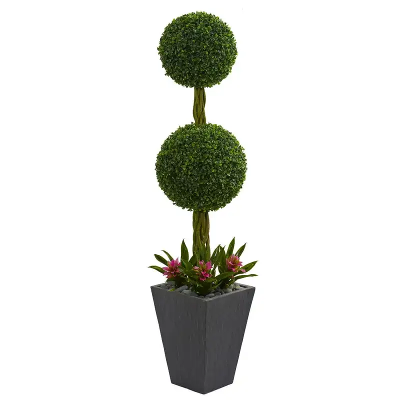 Double Boxwood Topiary Artificial Tree in Slate Planter UV Resistant
Double Boxwood Topiary Artificial Tree in Slate Planter UV Resistant