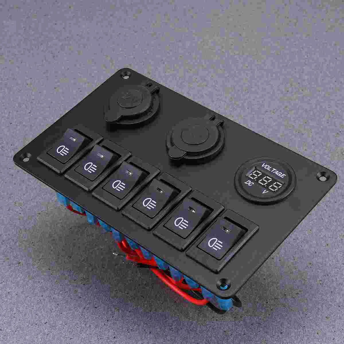 6 Way Switch Panel Rocker Switch 5 Gang Automotive Switches Rocker USB 6 Way Switch Panel for Car Vehicle ( Black )
6 Way Switch Panel Rocker Switch 5 Gang Automotive Switches Rocker USB 6 Way Switch Panel for Car Vehicle ( Black )