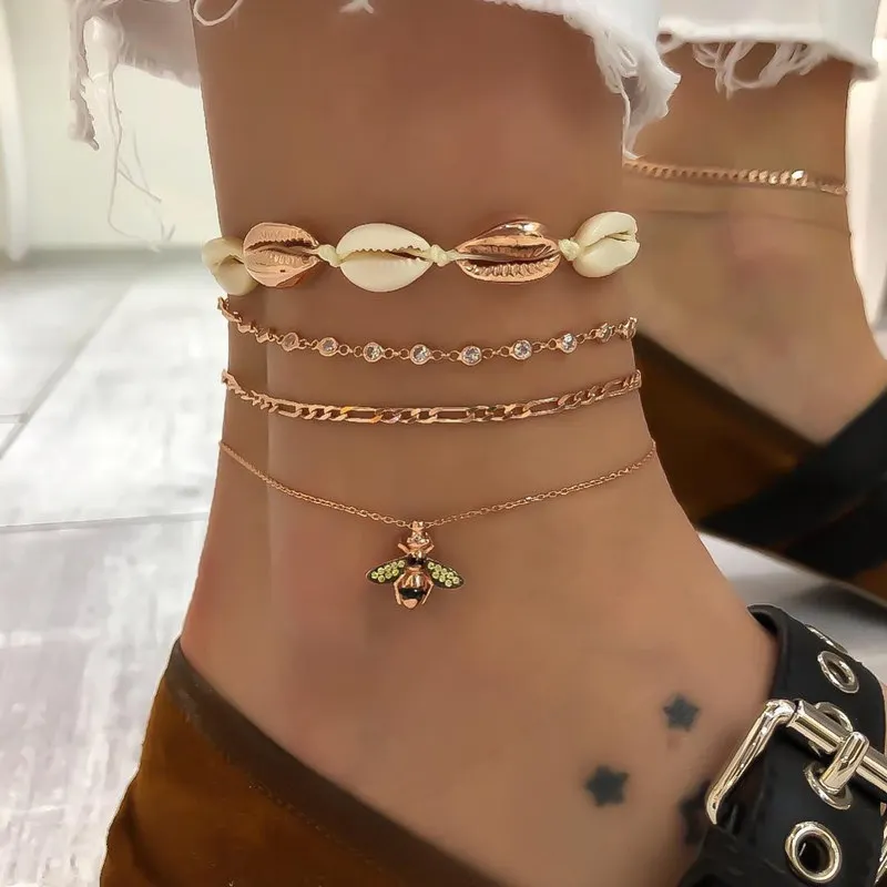 Vintage Anklets with Shell, Crystal and Beach Style for Women Jewelry Accessories
Vintage Anklets with Shell, Crystal and Beach Style for Women Jewelry Accessories