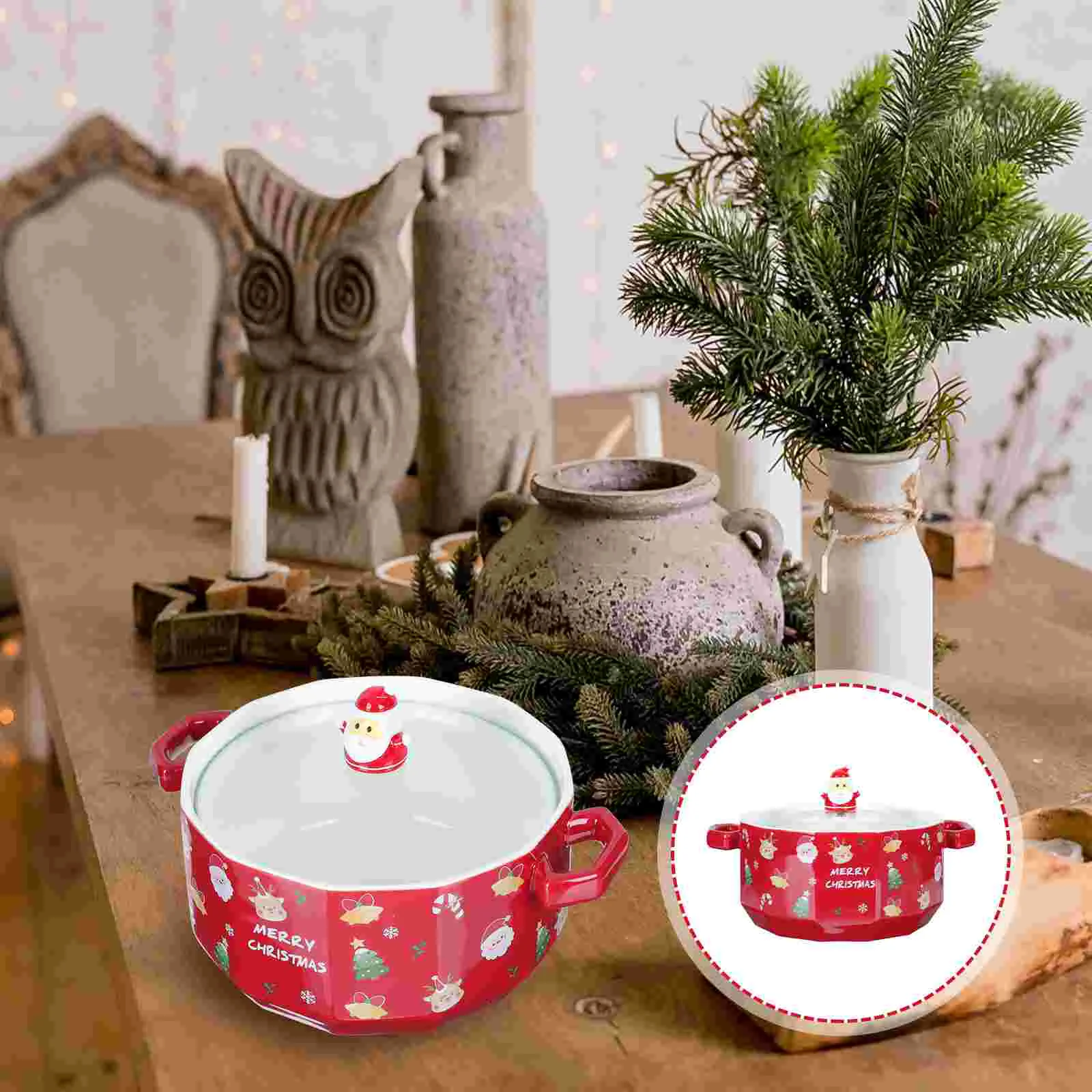 Christmas Bowl Bowls Ceramic Pan Microwave Salad Ramen Container Soup Cake Noodle Handles Tableware Kitchen Decoration
Christmas Bowl Bowls Ceramic Pan Microwave Salad Ramen Container Soup Cake Noodle Handles Tableware Kitchen Decoration