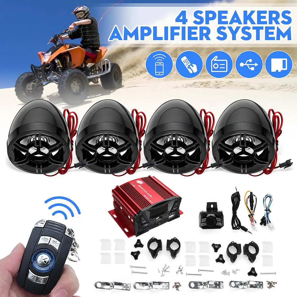 Mini Motorcycle Amplifier Audio Processor System Motorcycle Audio Speaker With Remote Control LED Display 4 Speaker BlueTooth
Mini Motorcycle Amplifier Audio Processor System Motorcycle Audio Speaker With Remote Control LED Display 4 Speaker BlueTooth