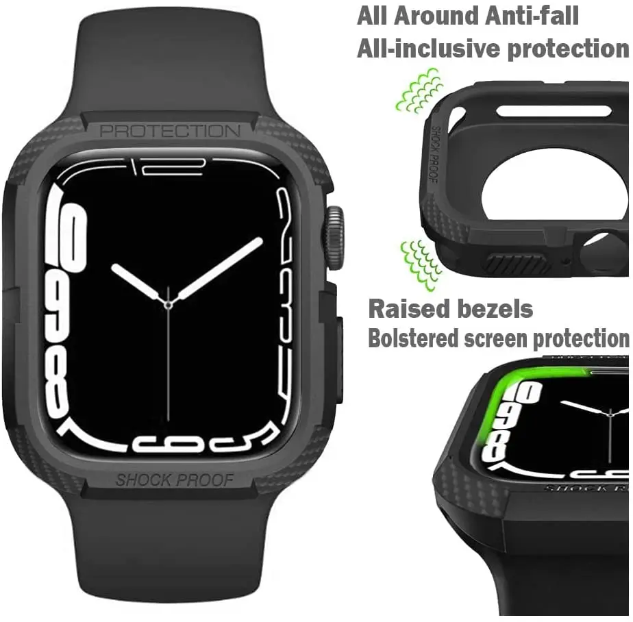 Rugged Cover for Apple Watch Case 44mm 41mm40mm 38mm iWatch cases Accessorie TPU Screen Protector Apple watch series 7 case 45mm
Rugged Cover for Apple Watch Case 44mm 41mm40mm 38mm iWatch cases Accessorie TPU Screen Protector Apple watch series 7 case 45mm