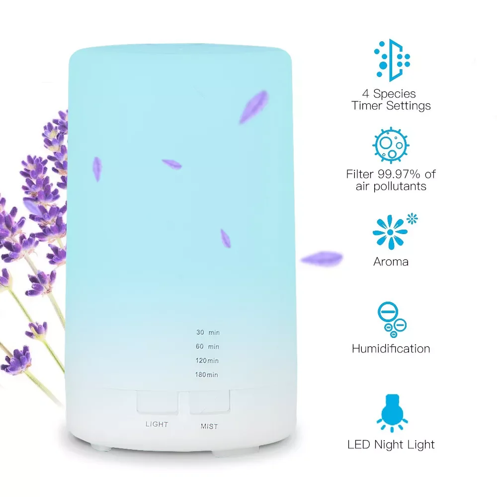 Ultrasonic LED Air Humidifier USB Charging 7 Color LED Light Aroma Essential Oil Diffuser With 4 Timer 
Ultrasonic LED Air Humidifier USB Charging 7 Color LED Light Aroma Essential Oil Diffuser With 4 Timer
