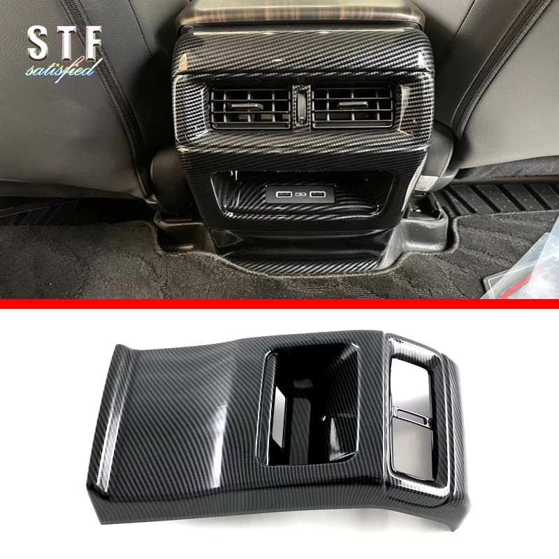 

Carbon Fiber Style Interior Rear Air-Condition Vent Outlet Cover Trim For Honda CRV CR-V 2022 2023 2024 Car Accessories Stickers