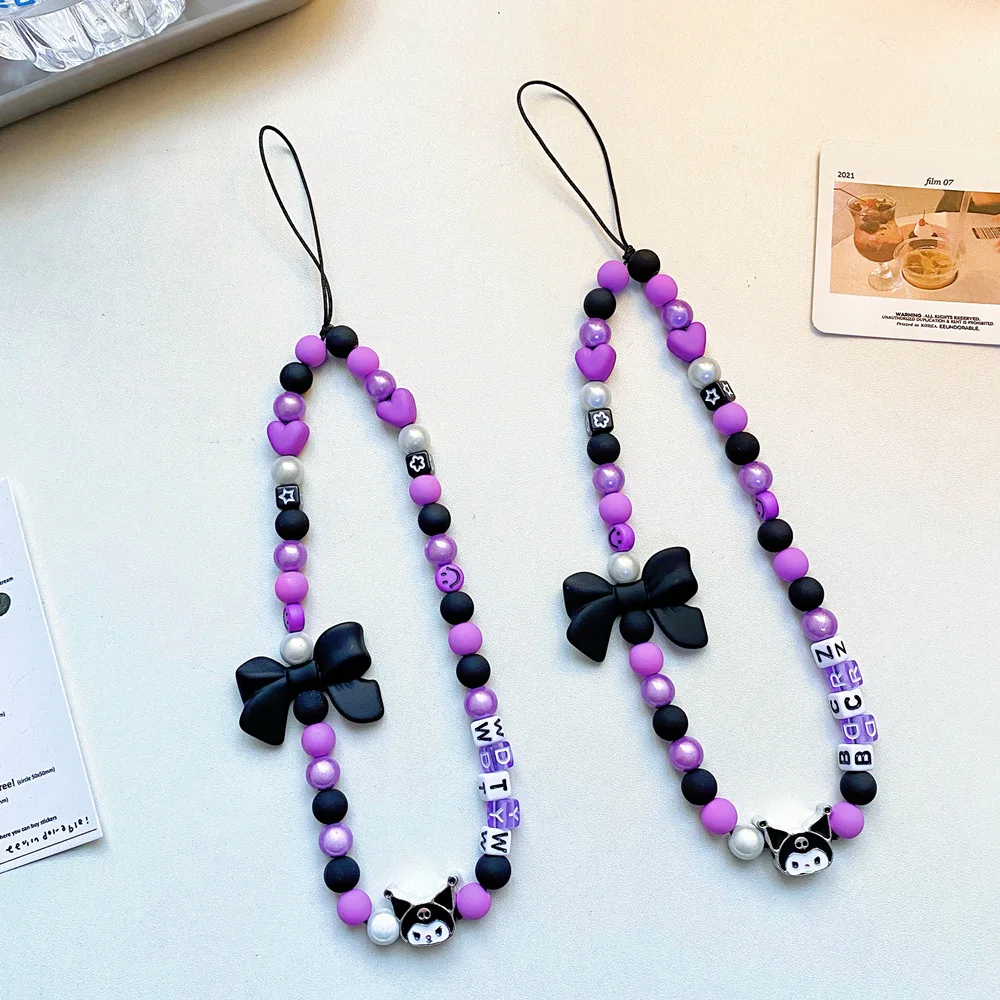 Exquisite Imitation Pearl Beaded Lanyard DIY Mobile Phone Chain Decoration Bracelet Ornament Cartoon Character Purple Bow Female
Exquisite Imitation Pearl Beaded Lanyard DIY Mobile Phone Chain Decoration Bracelet Ornament Cartoon Character Purple Bow Female