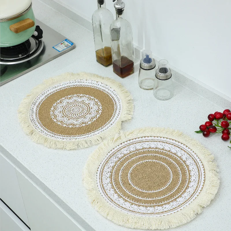 Braided Insulation Table Mats Coasters Cotton Rope Handmade Round Drink Cup Placemats Household Dish Pad Kitchen Supplies
Braided Insulation Table Mats Coasters Cotton Rope Handmade Round Drink Cup Placemats Household Dish Pad Kitchen Supplies