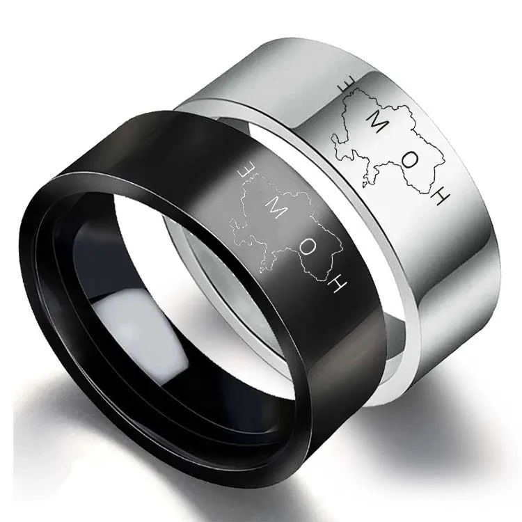 

Кольцо для мужчин и женщин, серебристое и черное кольцо на палец
