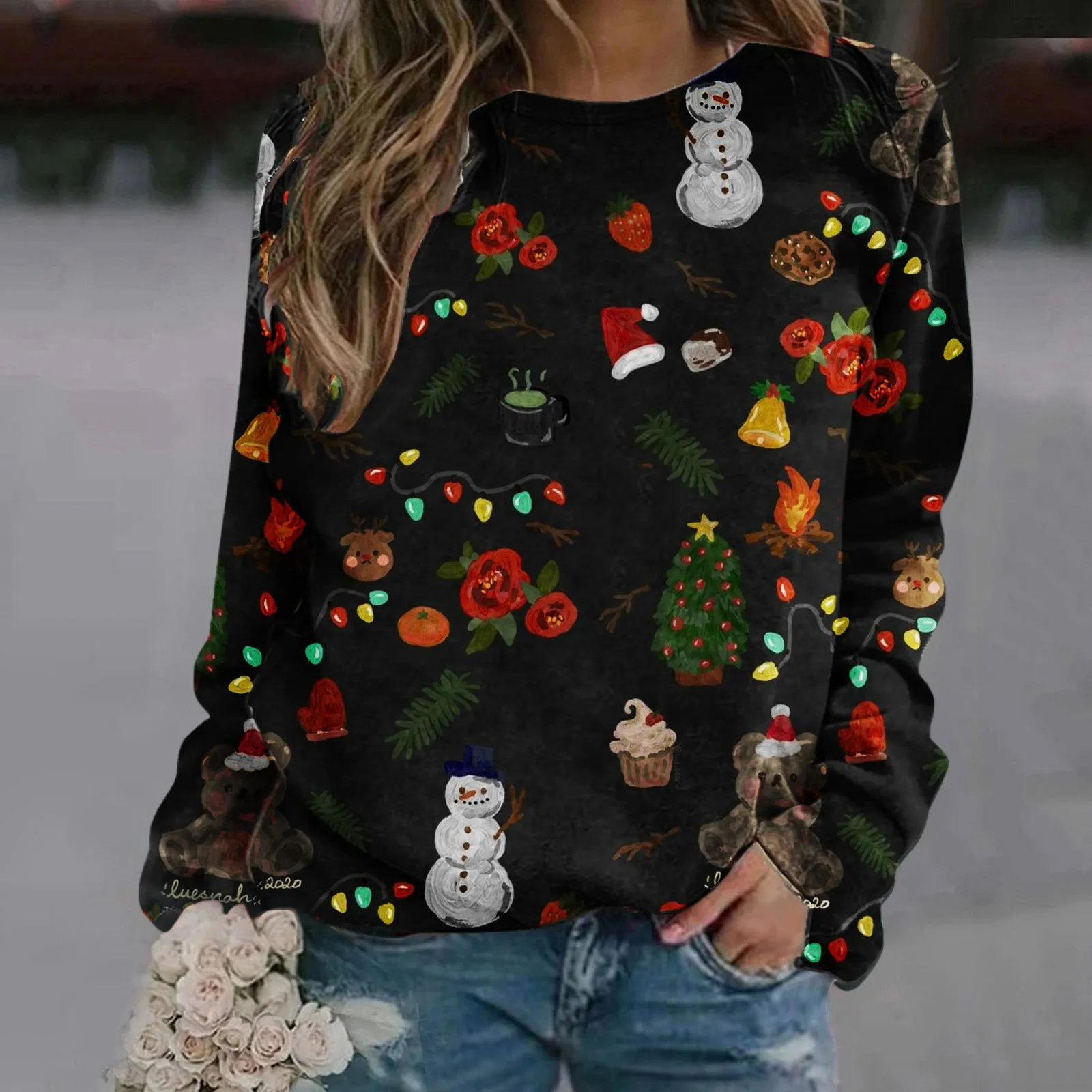 Women Christmas Fawn Snowflake Print Autumn And Winter Loose Casual Casual Long Sleeve Round Neck Sports Sweater Women
Women Christmas Fawn Snowflake Print Autumn And Winter Loose Casual Casual Long Sleeve Round Neck Sports Sweater Women