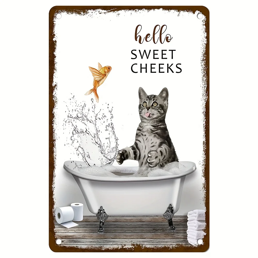New Metal Tin Sign Cat Retro Style, Cat and Fish In Bathtub, Funny Cat In This Kitchen We Dance, Coffee and Bar Wall Art Decor
New Metal Tin Sign Cat Retro Style, Cat and Fish In Bathtub, Funny Cat In This Kitchen We Dance, Coffee and Bar Wall Art Decor