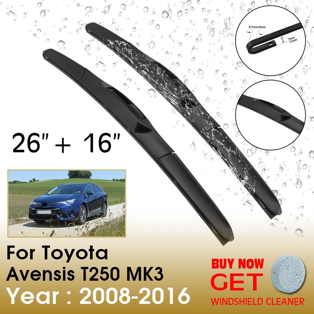 Car Wiper Blade For TOYOTA Avensis T250 MK3 26"+16" 2008-2016 Front Window Washer Windscreen Windshield Wiper Blades Accessories
Car Wiper Blade For TOYOTA Avensis T250 MK3 26"+16" 2008-2016 Front Window Washer Windscreen Windshield Wiper Blades Accessories