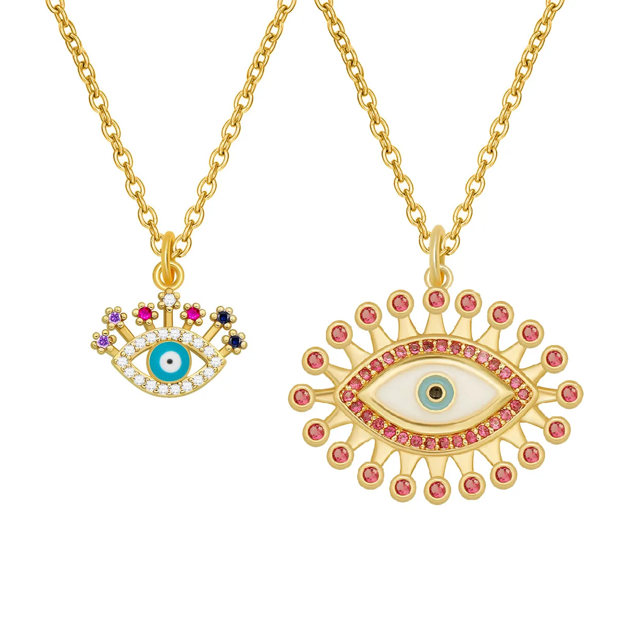 Женское ожерелье с подвеской из циркония, позолоченное 
Женское ожерелье с подвеской из циркония, позолоченное