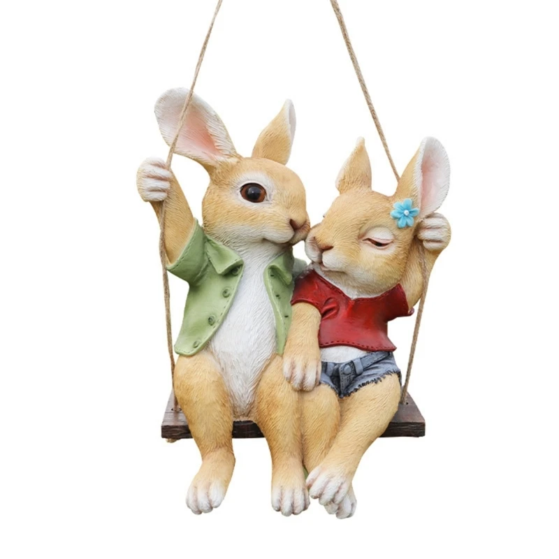 Garden Statue Resin Swing Rabbit Couple Indoor Outdoor Hanging Rabbit Sculpture Figurine Ornaments for Easter Fence Tree
Garden Statue Resin Swing Rabbit Couple Indoor Outdoor Hanging Rabbit Sculpture Figurine Ornaments for Easter Fence Tree