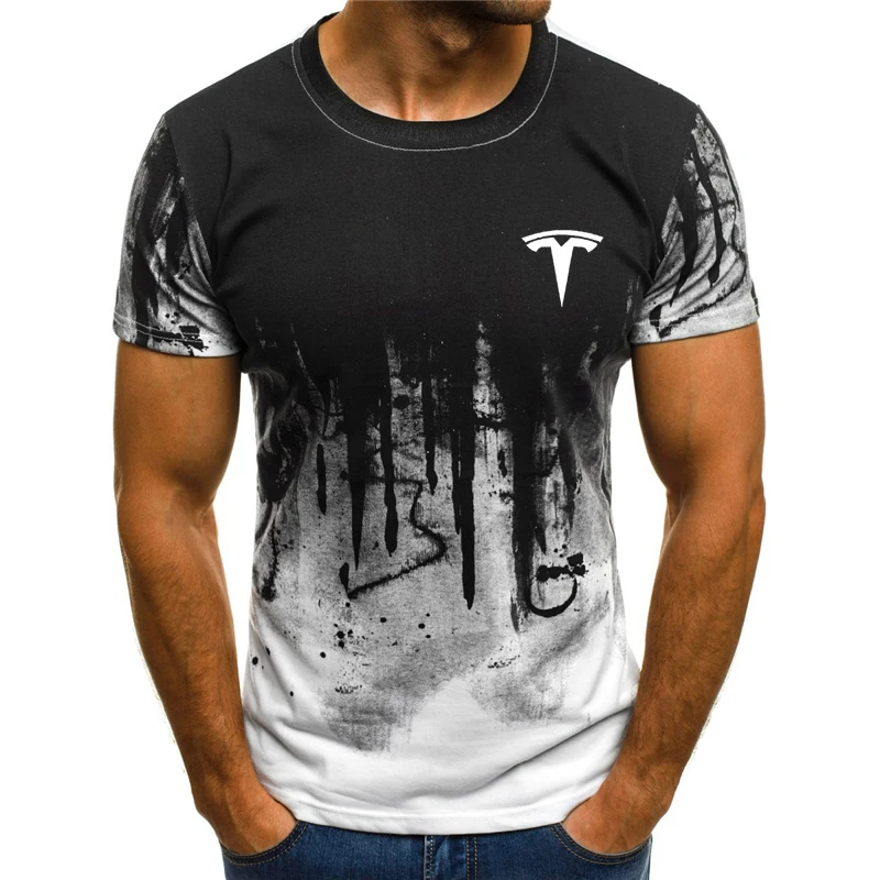 2022 Summer New Men's T-shirt Gradient Letters Print Oversized 3d Tesla Logo Round Neck Short Sleeve T-shirt
2022 Summer New Men's T-shirt Gradient Letters Print Oversized 3d Tesla Logo Round Neck Short Sleeve T-shirt