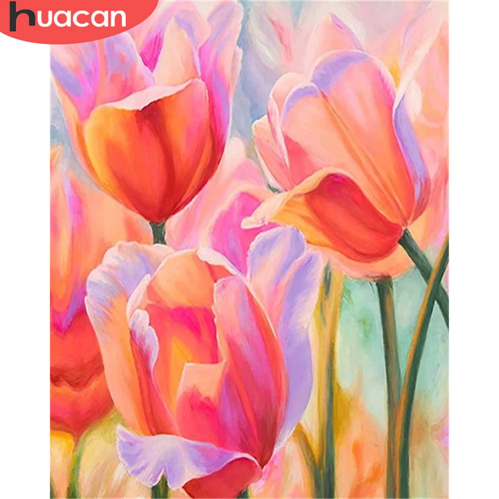 HUACAN Coloring By Number Pink Flower Drawing On Canvas Handpainted Gift Oil Painting Tulip DIY Frame Home Decoration 60x75cm
HUACAN Coloring By Number Pink Flower Drawing On Canvas Handpainted Gift Oil Painting Tulip DIY Frame Home Decoration 60x75cm