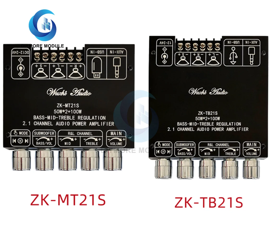 

ZK-MT21S ZK-TB21S National Core Edition 2.1-channel Bluetooth audio amplifier board module subwoofer mid-range treble TPA3116