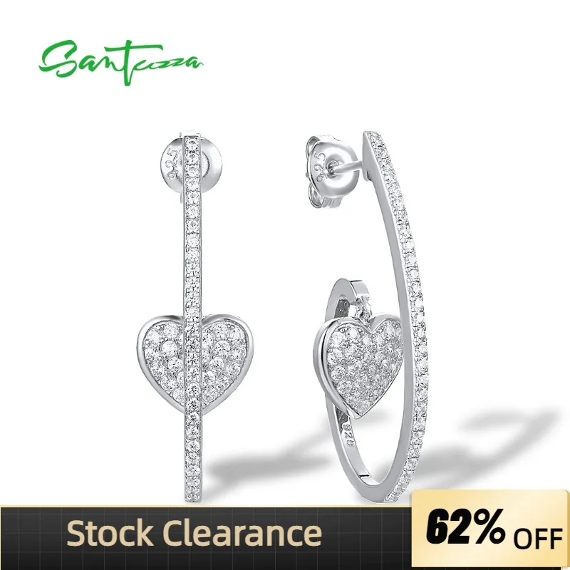 SANTUZZA Authentic 925 Sterling Silver Stud Earrings For Women Sparkling White Cubic Zirconia Heart Trendy Fine Party Jewelry
SANTUZZA Authentic 925 Sterling Silver Stud Earrings For Women Sparkling White Cubic Zirconia Heart Trendy Fine Party Jewelry