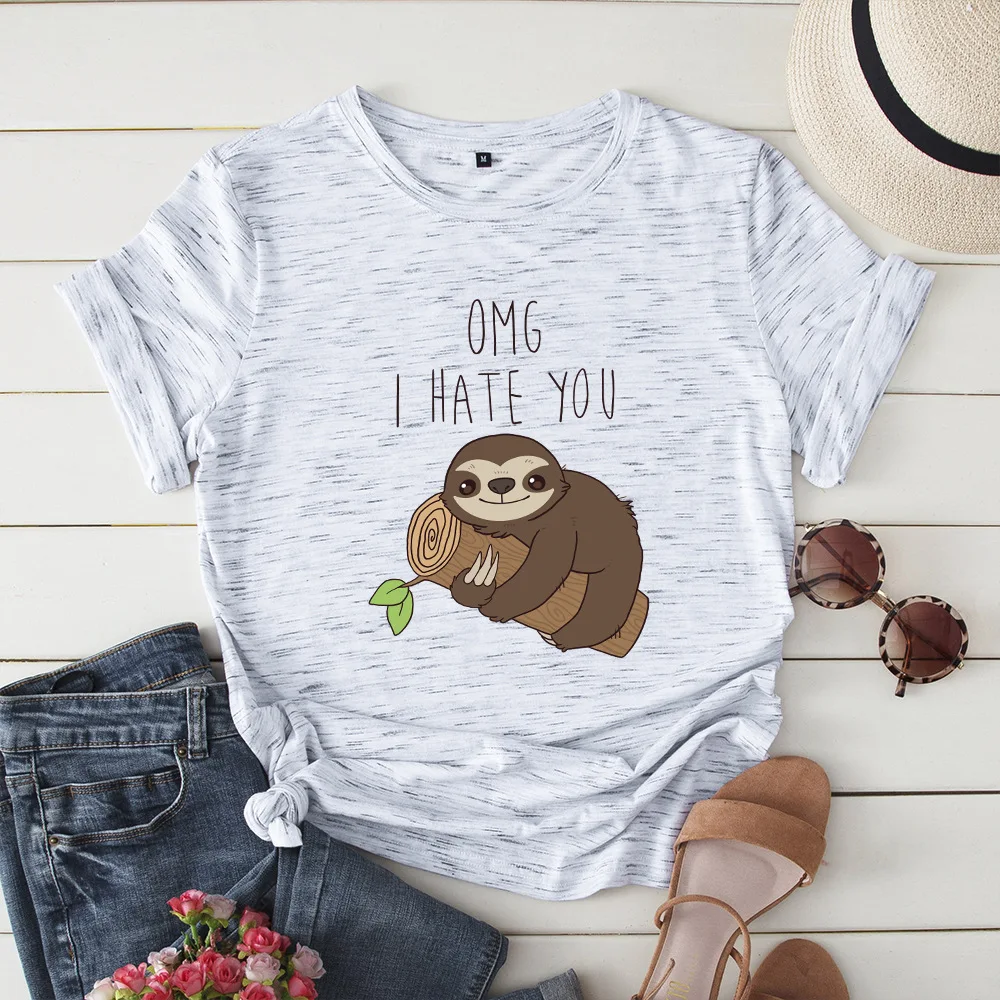 Cotton Summer Women T-Shirt Printed Cute Sloth O-Neck Short Sleeve Harajuku Tees Plus Size S-5XL WX231 
Cotton Summer Women T-Shirt Printed Cute Sloth O-Neck Short Sleeve Harajuku Tees Plus Size S-5XL WX231