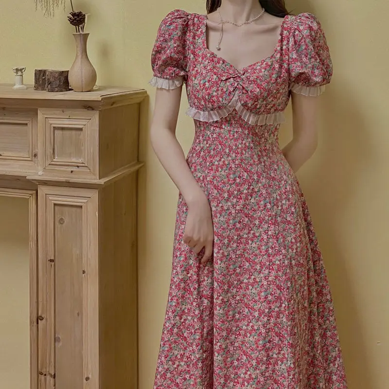 Vintage Red Floral Dress Cottagecore Style Summer Maxi Dress Women's Long Casual Midi Dress Vestidos Female High Waist Clothing
Vintage Red Floral Dress Cottagecore Style Summer Maxi Dress Women's Long Casual Midi Dress Vestidos Female High Waist Clothing