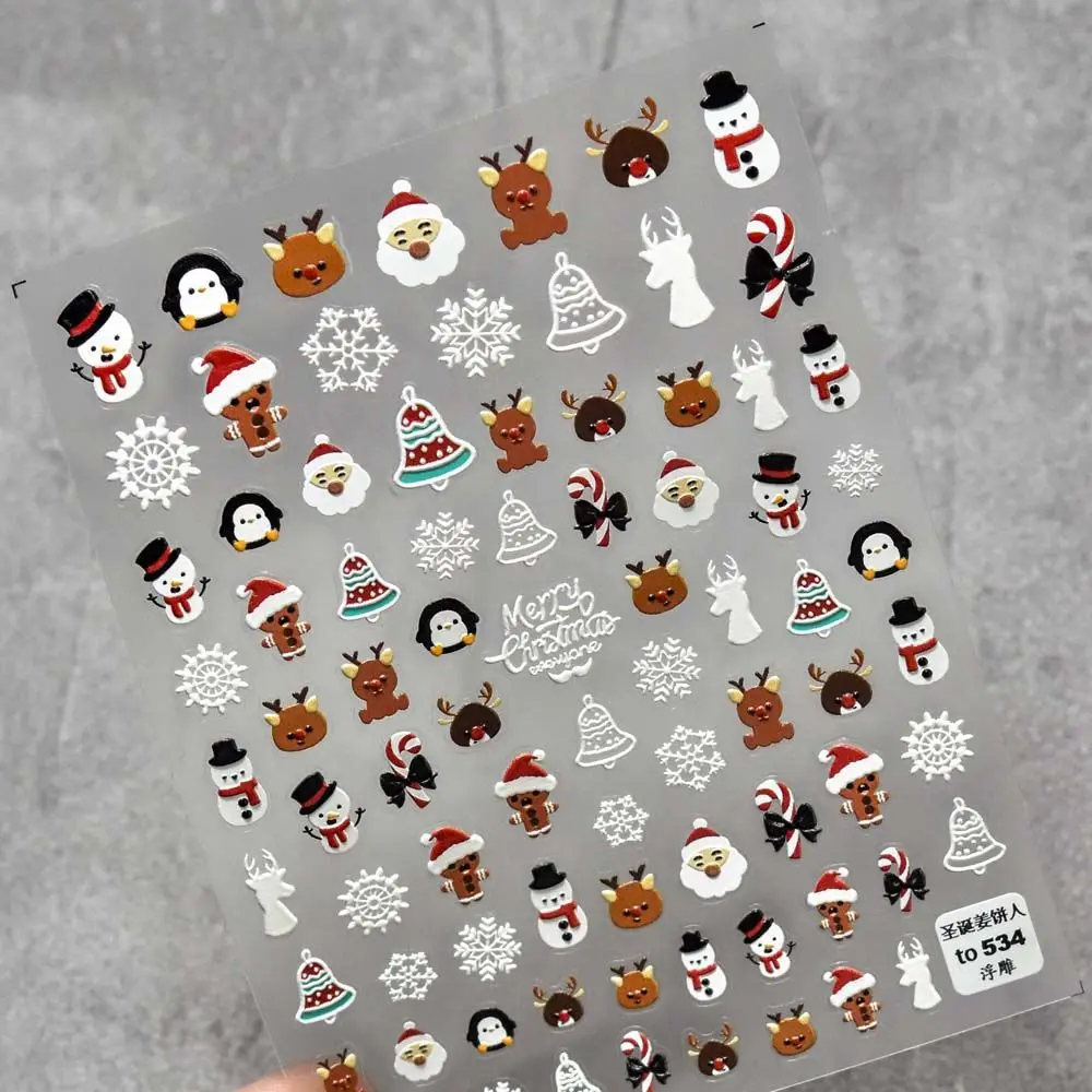 

Рождественские наклейки для ногтей, снежинка, Санта-Клаус, лось, наклейки для ногтей, самодельные Украшения для дизайна ногтей, аксессуары, самоклеящийся инструмент для маникюра