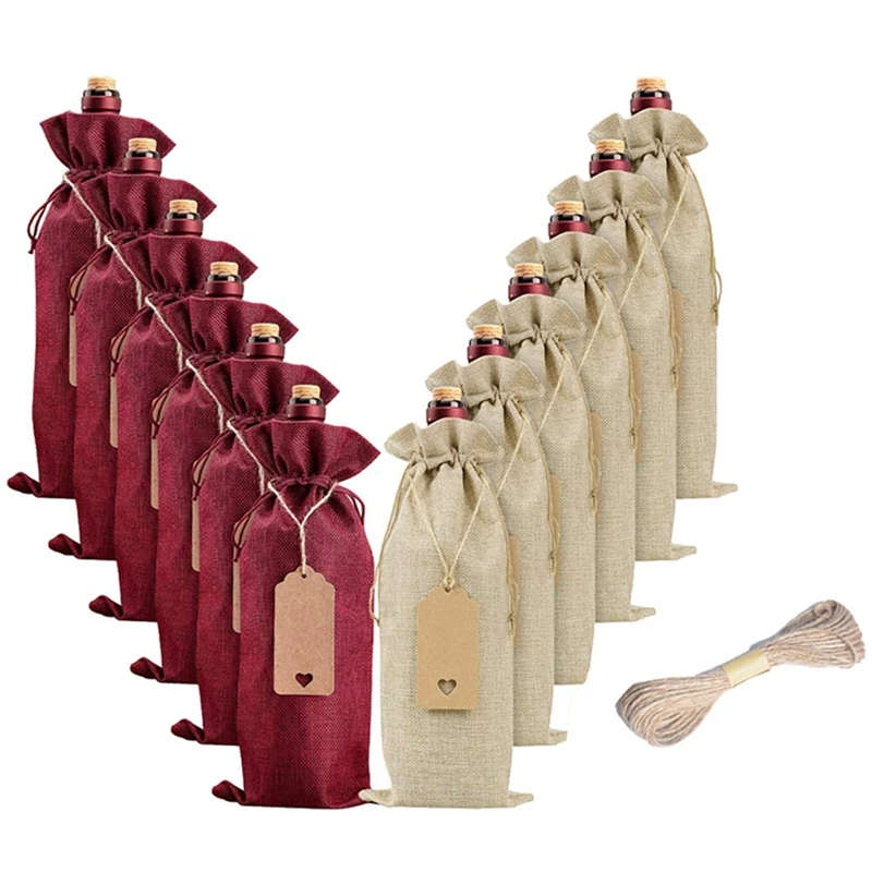 12 Pcs Burlap Wine Bags Wine Gift Bags,Wine Bottle Bags With Drawstrings,Tags & Ropes,Reusable Wine Bottle Covers
12 Pcs Burlap Wine Bags Wine Gift Bags,Wine Bottle Bags With Drawstrings,Tags & Ropes,Reusable Wine Bottle Covers