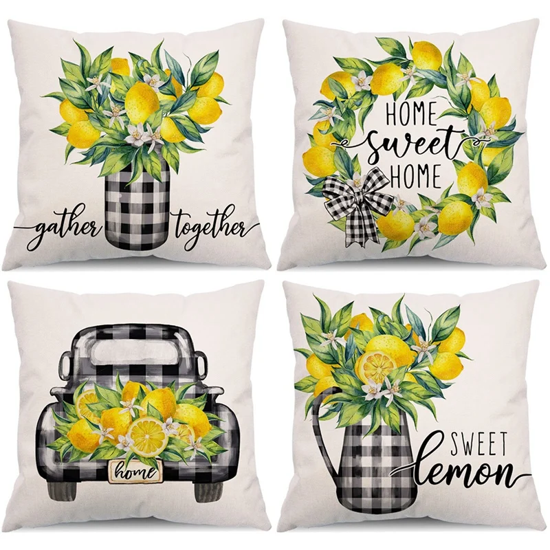 Summer Pillow Covers 18X18 Set Of 4 Home Summer Decorations Farmhouse Throw Pillows Cushion Case For Couch
Summer Pillow Covers 18X18 Set Of 4 Home Summer Decorations Farmhouse Throw Pillows Cushion Case For Couch