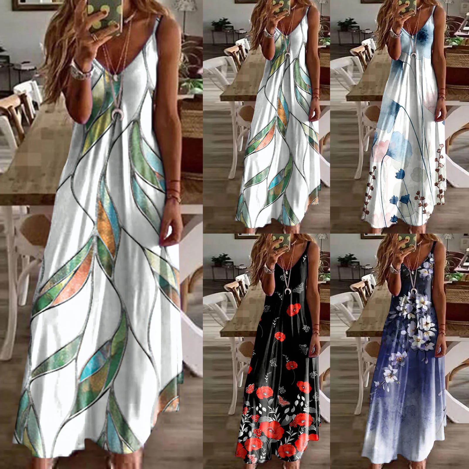 Платье-Макси женское без рукавов, повседневный длинный сарафан в стиле бохо, Пляжное летнее платье с V-образным вырезом
Платье-Макси женское без рукавов, повседневный длинный сарафан в стиле бохо, Пляжное летнее платье с V-образным вырезом