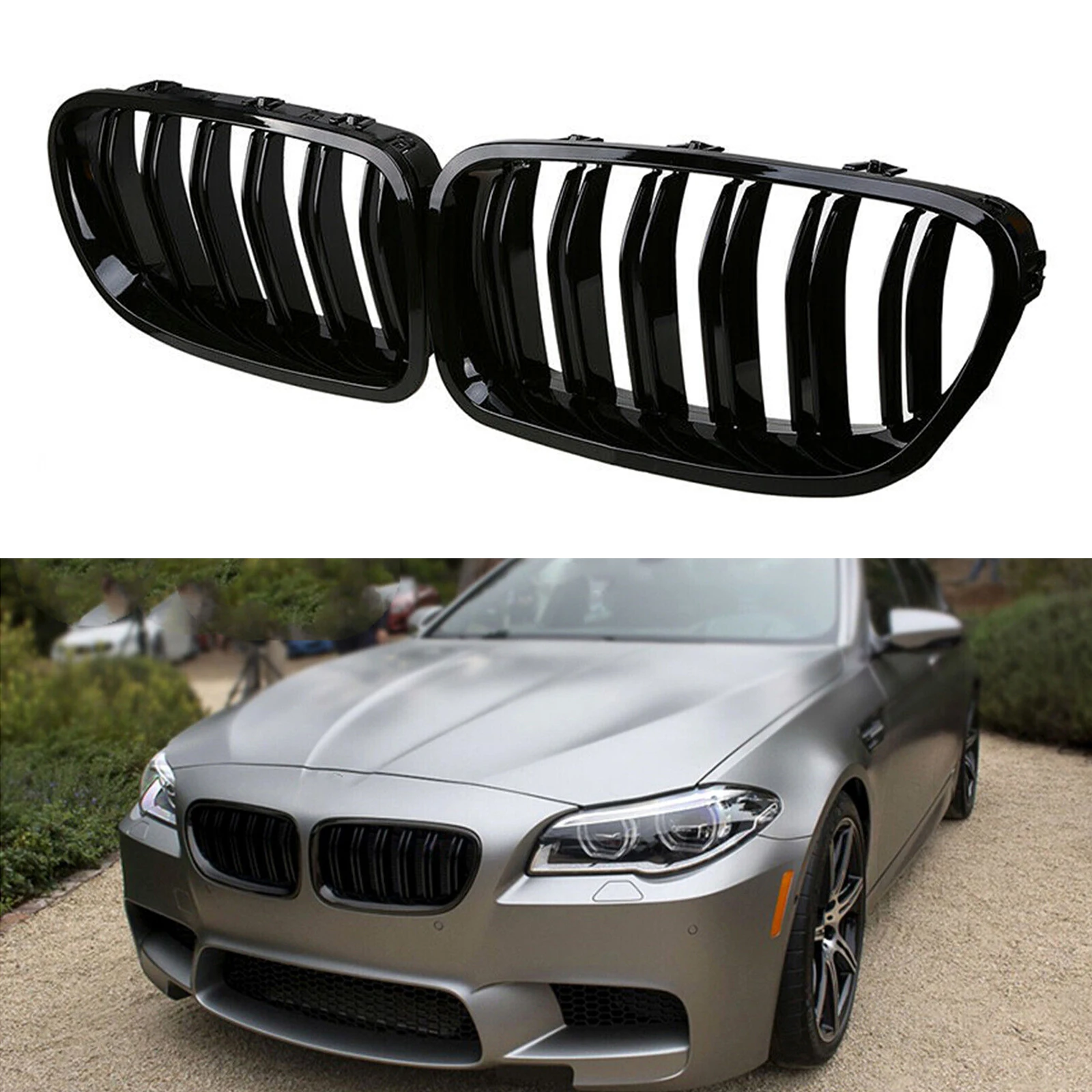 Для BMW 5 серии F10 F11 седан 2010-2017 535i 550i 530i 528i передняя решетка радиатора Черный Автомобильный верхний бампер фотогриль решетка комплект 
Для BMW 5 серии F10 F11 седан 2010-2017 535i 550i 530i 528i передняя решетка радиатора Черный Автомобильный верхний бампер фотогриль решетка комплект