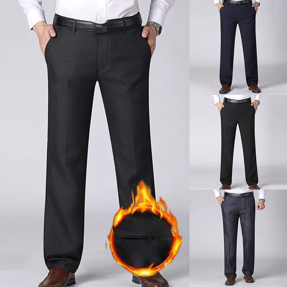 Men Winter Warm Fleece Lined Stretch Formal Straight Pants Business Trousers
Men Winter Warm Fleece Lined Stretch Formal Straight Pants Business Trousers