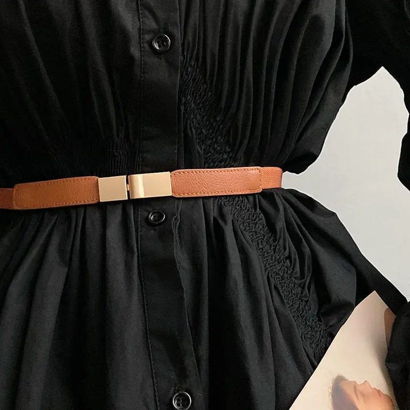 Leather Waistband for Women Dress Shirt Girdle Decoration Accessories Waist Seal Elastic Gold Buckle Fashion All-match Thin Belt
Leather Waistband for Women Dress Shirt Girdle Decoration Accessories Waist Seal Elastic Gold Buckle Fashion All-match Thin Belt