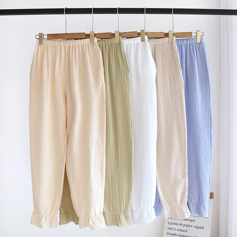 Spring and Autumn Solid Color Cotton Pants Ladies Thin Pajama Pants Cute Sweet Fresh Style Closing Feet Home Women Pijama Pants
Spring and Autumn Solid Color Cotton Pants Ladies Thin Pajama Pants Cute Sweet Fresh Style Closing Feet Home Women Pijama Pants